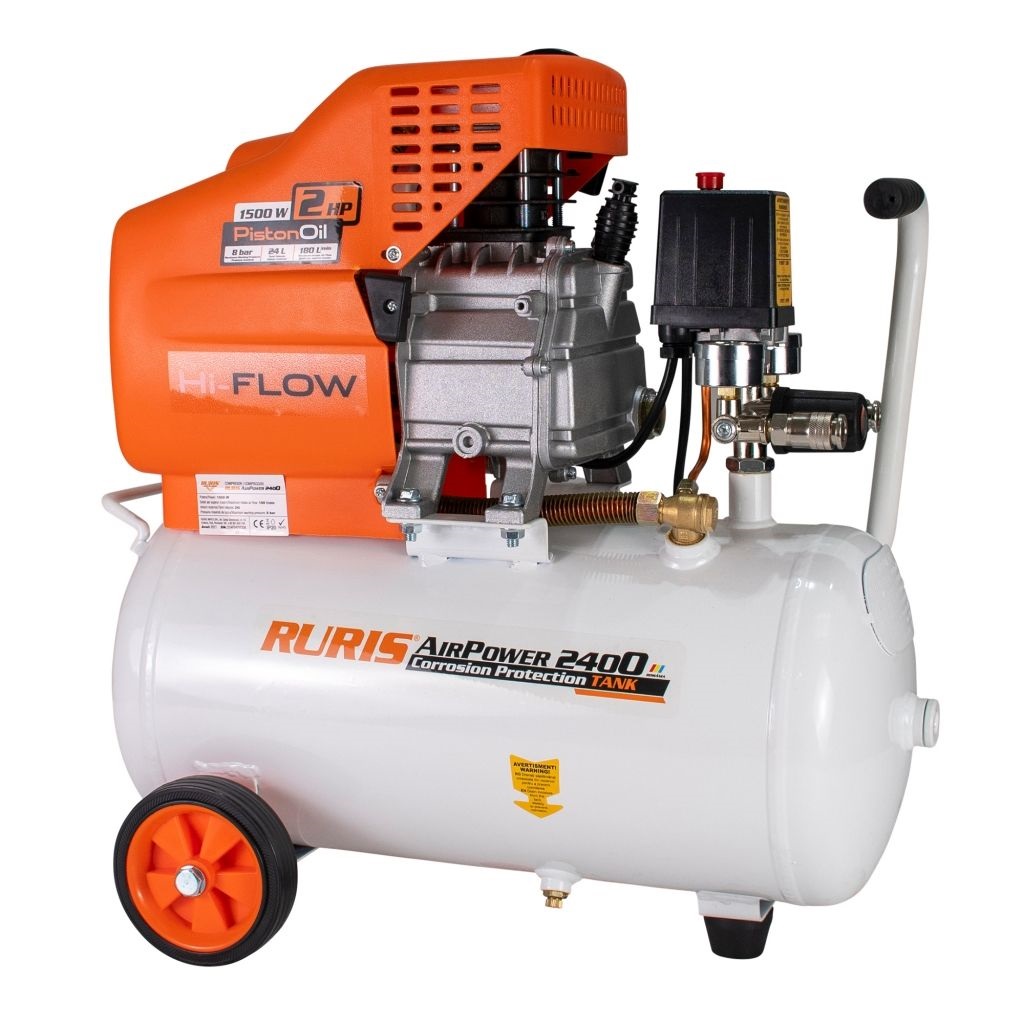 Ruris 24 literes olajos kompresszor 1500 W/ 8 Bar